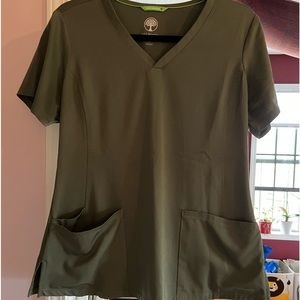 Olive Size M Healing Hands Scrub Top new w/o Tags